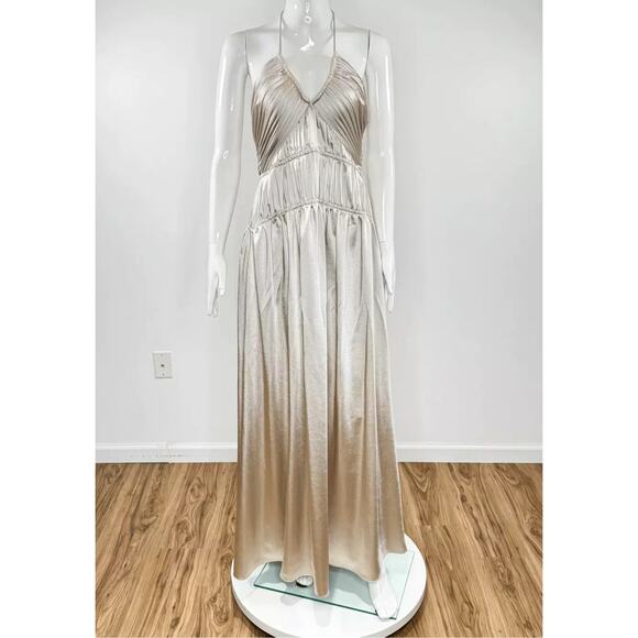 Jonathan Simkhai Clementine Leisure Halter Dress in Stone (Size S) - Picture 4 of 11